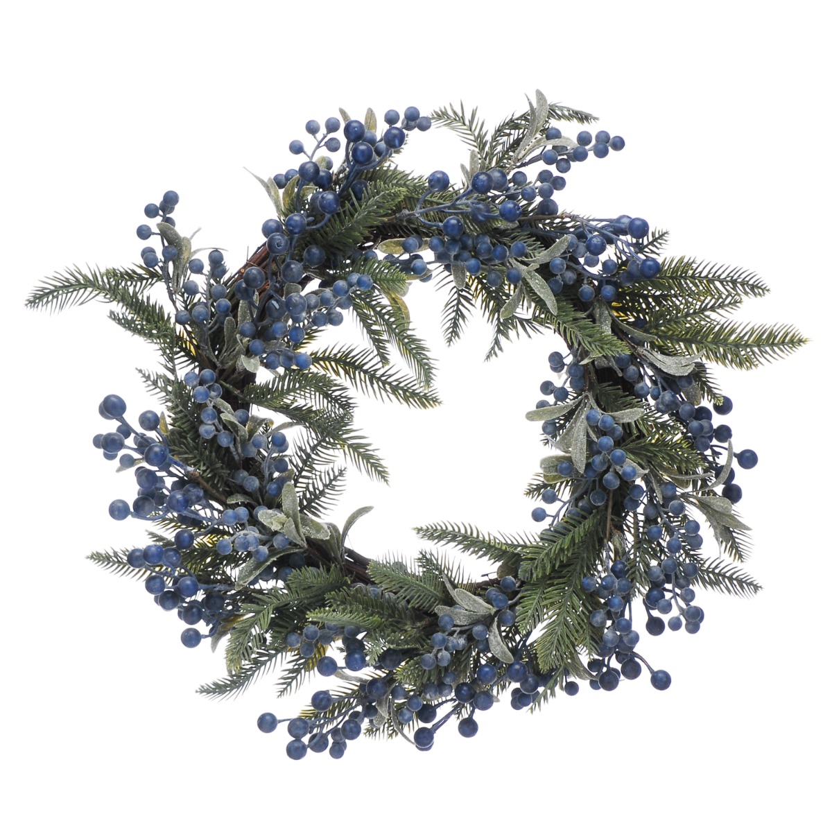 52cm Blue Berries Wreath - Christmas Decoration