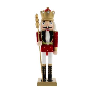 Traditional Nutcracker With Gold Crown - 30 Tall - Christmas Decoration