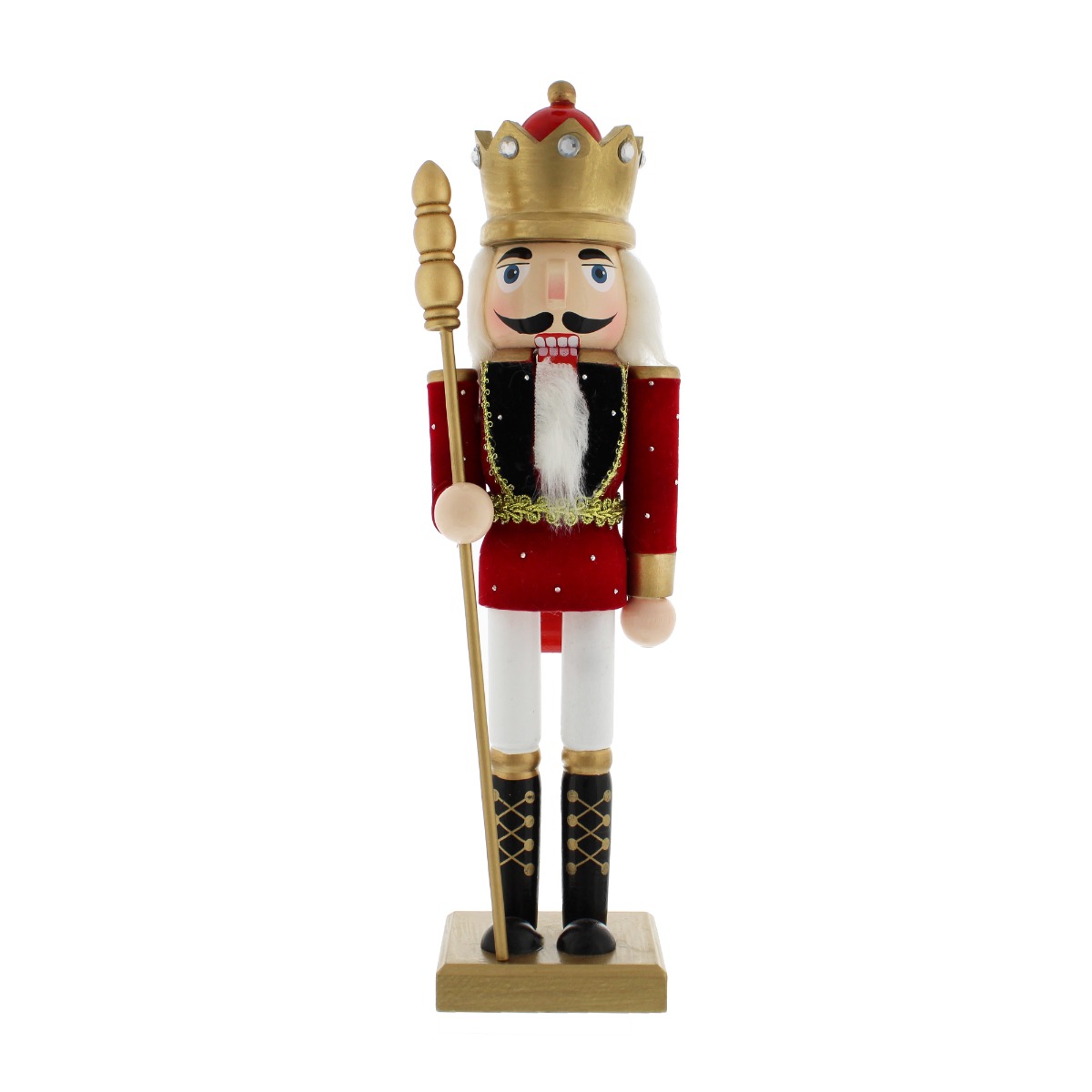 Traditional Nutcracker With Gold Crown - 30 Tall - Christmas Decoration