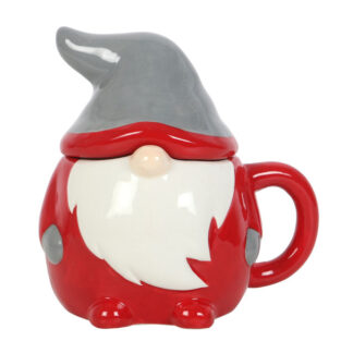 Red And Grey Gonk Lidded Mug