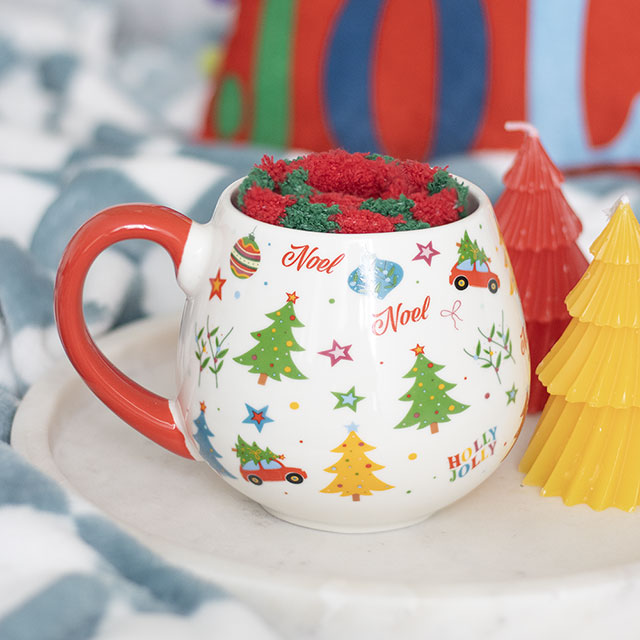 Nostalgic Christmas Print Mug And Socks
