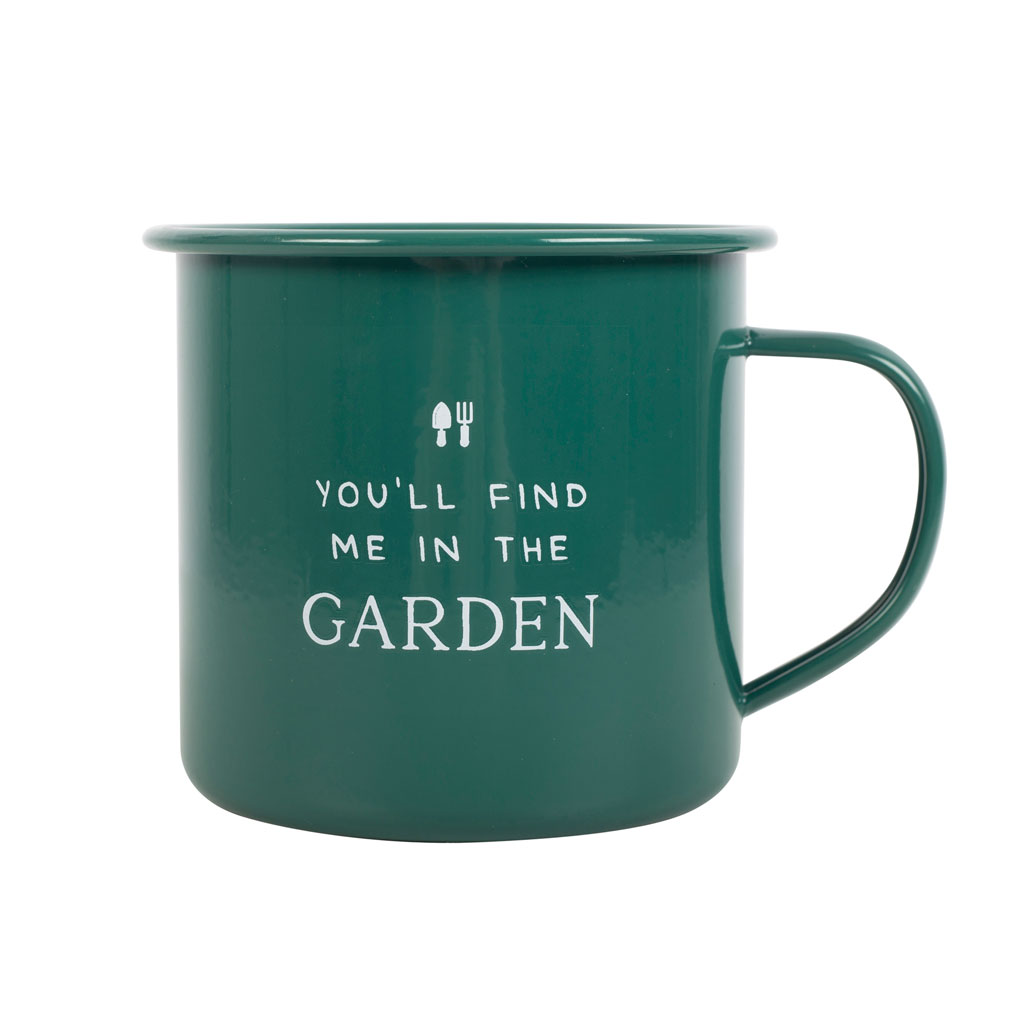 Find Me in The Garden Enamel Mug