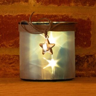 Battery Operated Lit Star Effect Blue Lantern - Christmas Decoration
