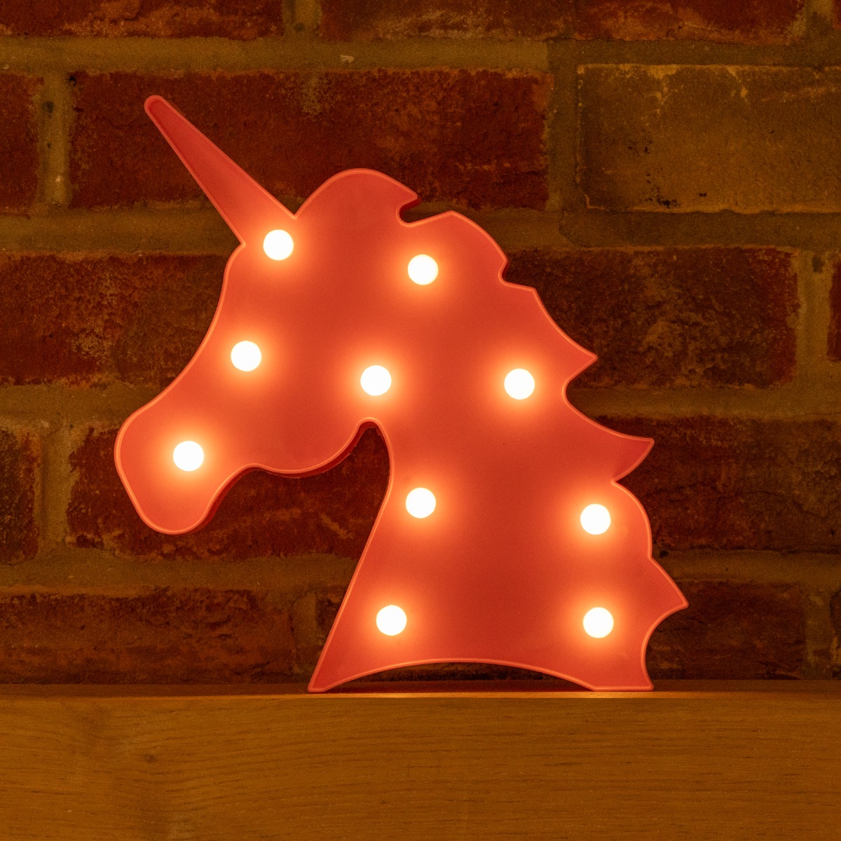 Led Pink Unicorn Head - Christmas Decoration - Battery Operated