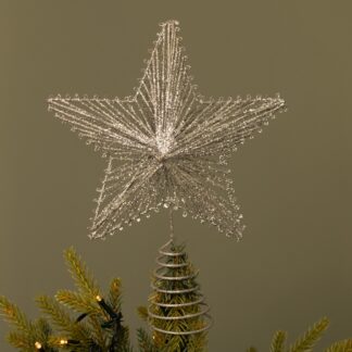 Silver Glitter Star - Christmas Tree Topper