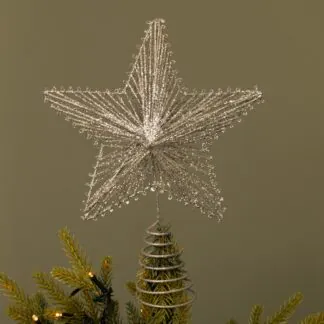 Silver Glitter Star - Christmas Tree Topper