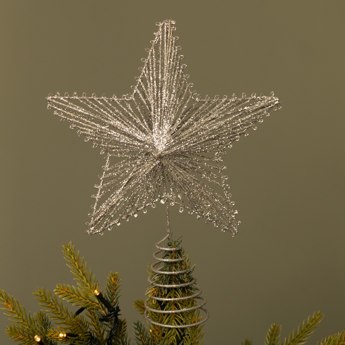 Silver Glitter Star - Christmas Tree Topper