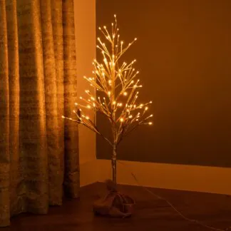 Lit Champagne Gold Twig Tree Warm White Led - Christmas Tree - 90cm
