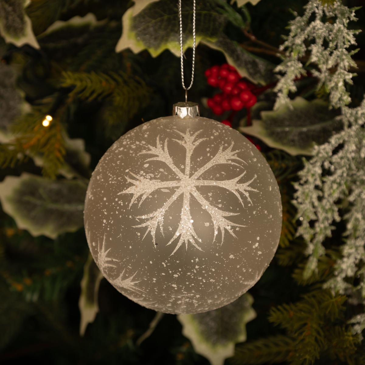 Snowflake Design Bauble - Christmas Tree Decoration