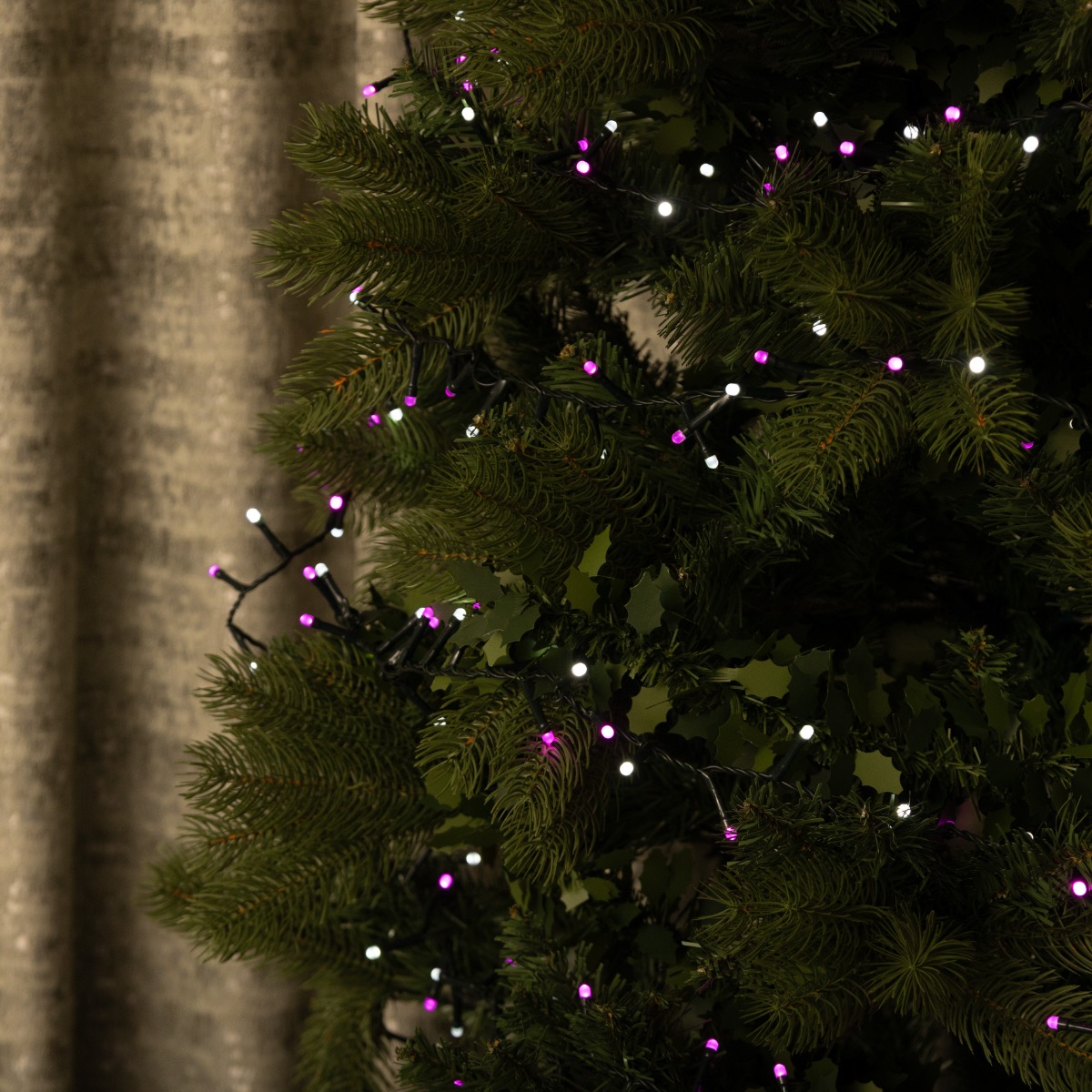 360 Pink And White Glow-Worm Lights - Christmas Lights