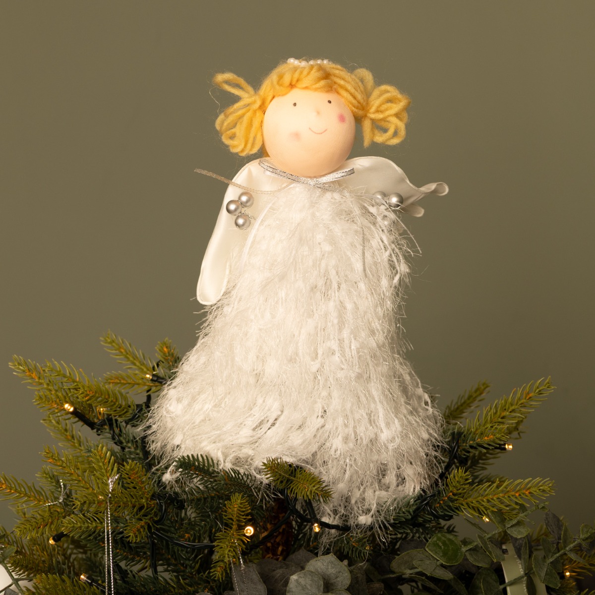 White Tree Top Angel - Christmas Tree Decoration