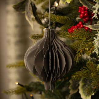 Silver Glitter Foldable Paper Diamond - Christmas Tree Decoration