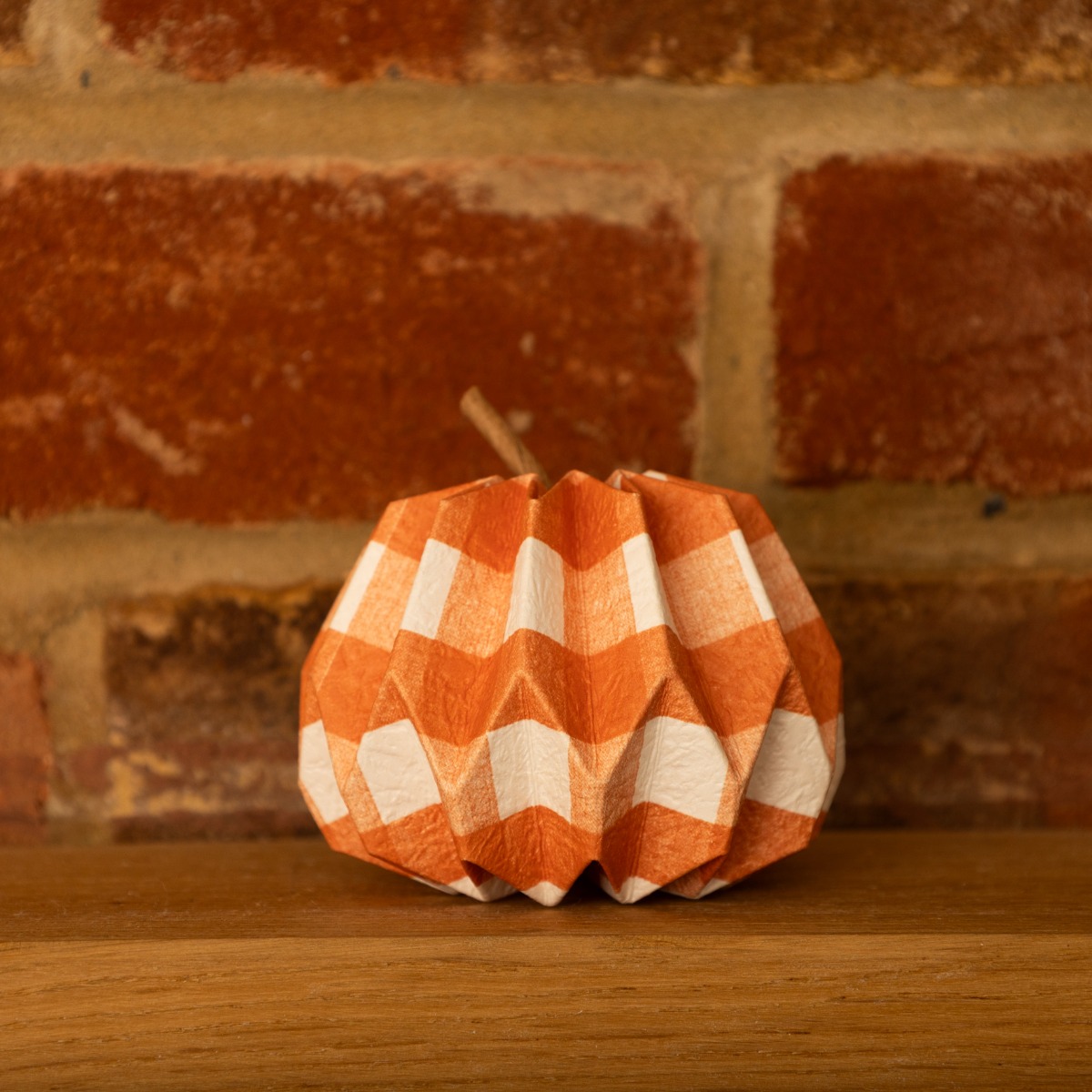 Orange And White Foldable Paper Pumpkin - Halloween Decoration
