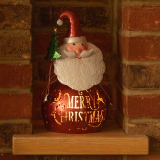 Led Metal Santa Lantern - Christmas Decoration - Battery Operated