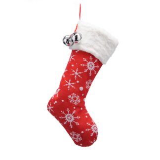 Classic Red And White Snowflake Stocking - Christmas Decoration