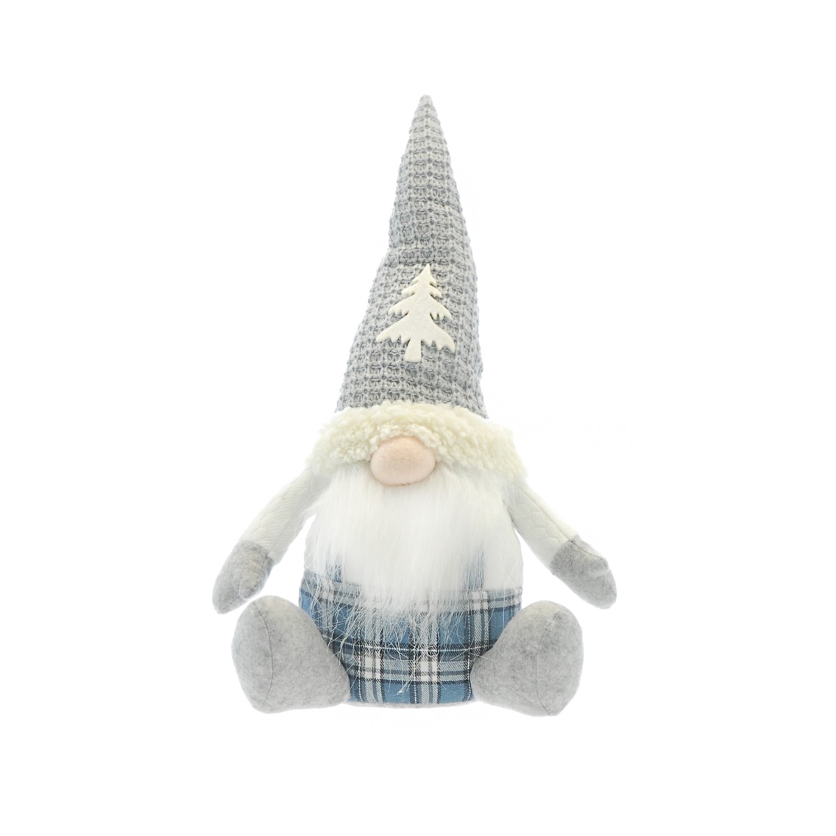 Sitting Gonk With Grey Hat - Christmas Decoration