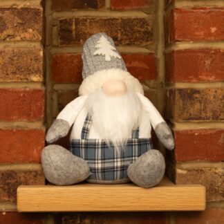 Sitting Gonk With Grey Hat - Christmas Decoration