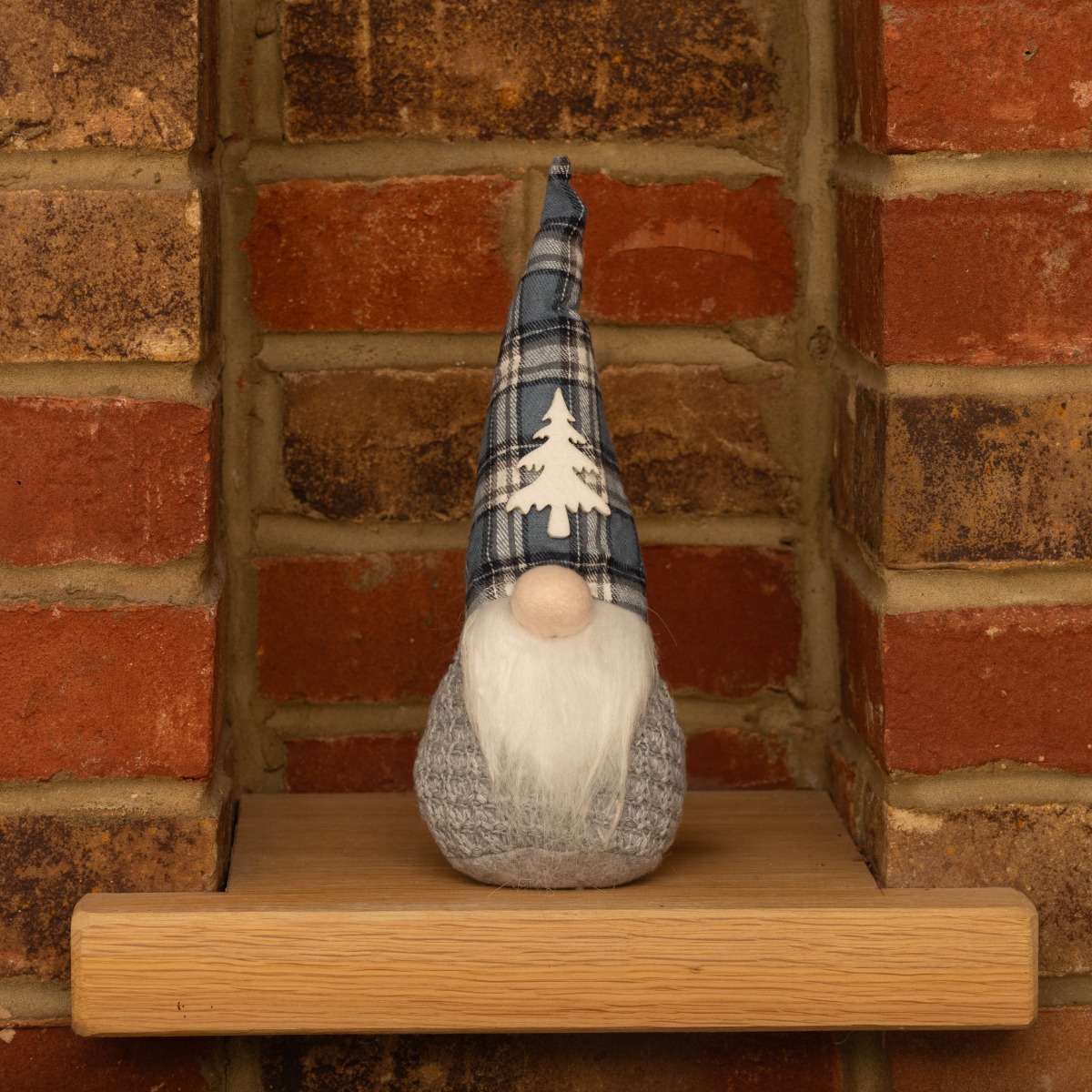 Gonk With a Blue Tartan Hat - Christmas Decoration