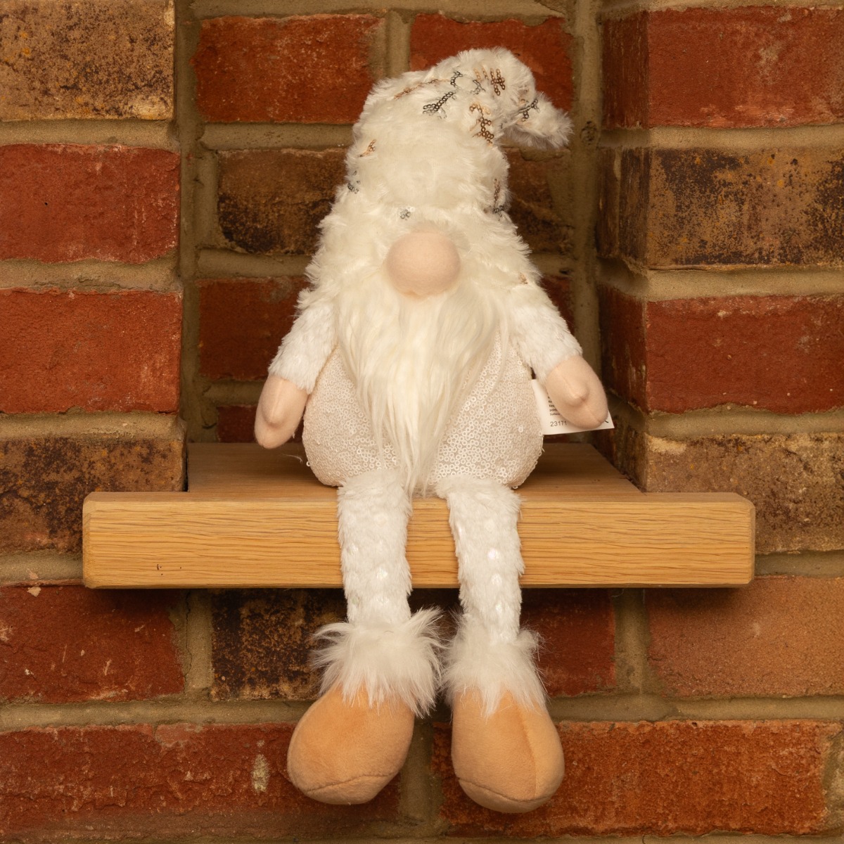 Light Up Silver And White Dangly Legs Gonk - Battery Operated - Christmas Decoration