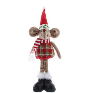 Red And White Standing Mouse - Christmas Decoration