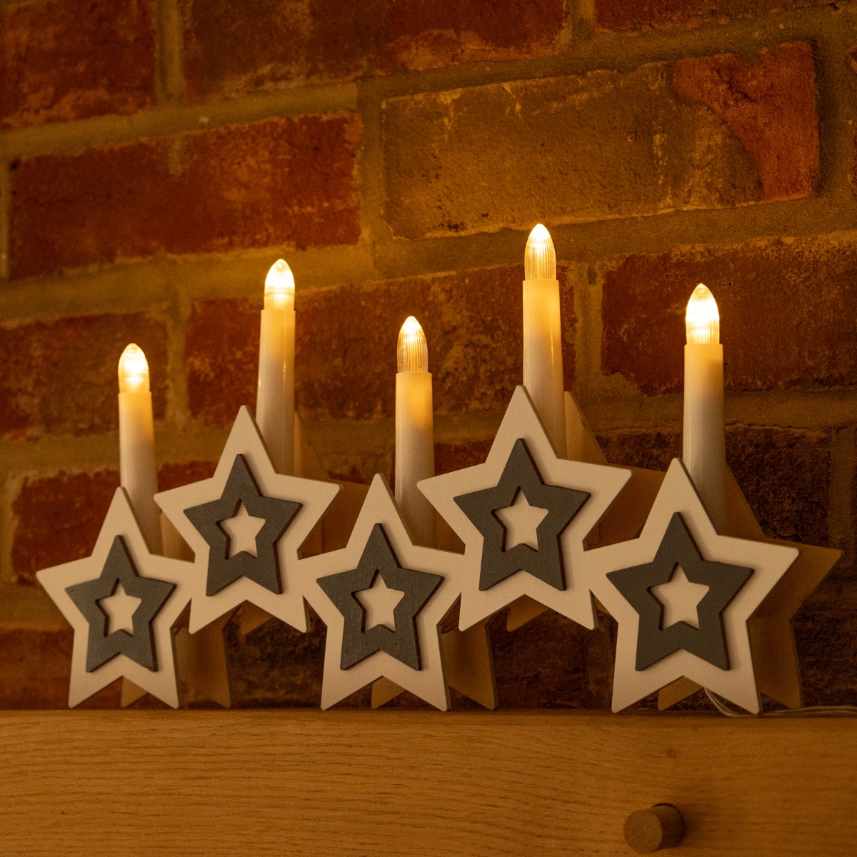 Wooden Star Candle Bridge - Christmas Decoration