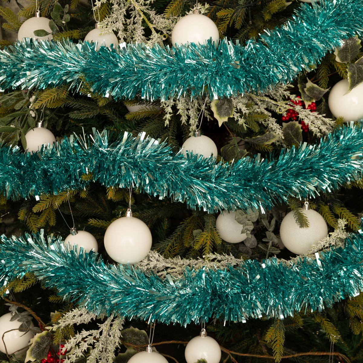 Super Long Powder Blue Tinsel - Christmas Tree Decoration