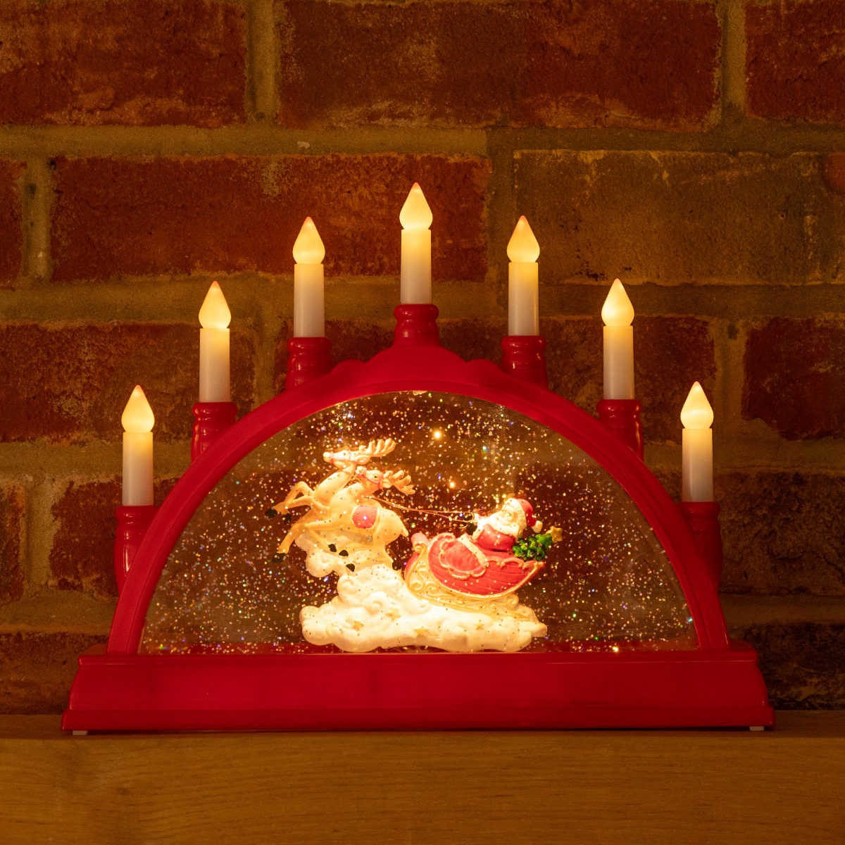 Santa Water Spinner Candle Bridge - Christmas Decoration