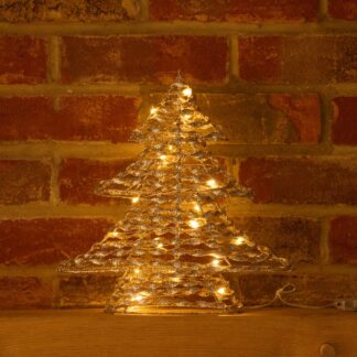 Led Champagne Gold Tree - Christmas Decoration - 30cm