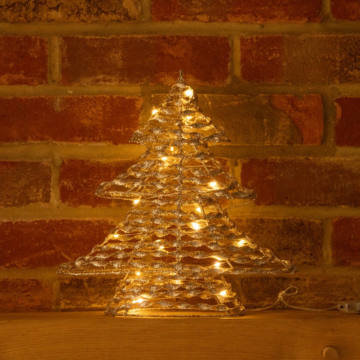 Led Champagne Gold Tree - Christmas Decoration - 30cm