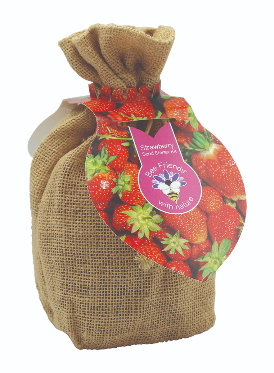 Bee Friends® Jute Bag Seed Starter Kit - Strawberry