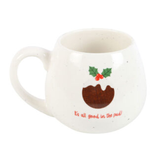 'All Good in The Pud' Rounded Christmas Mug