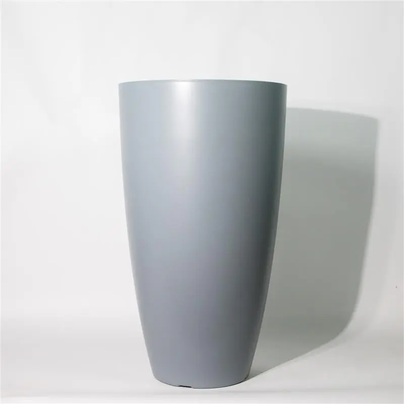 Grey Tall Egg Shape Planter - 53cm Tall