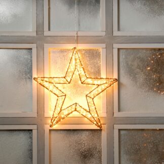 Dewdrop Double Star in White And Warm White - Christmas Decoration - 36cm