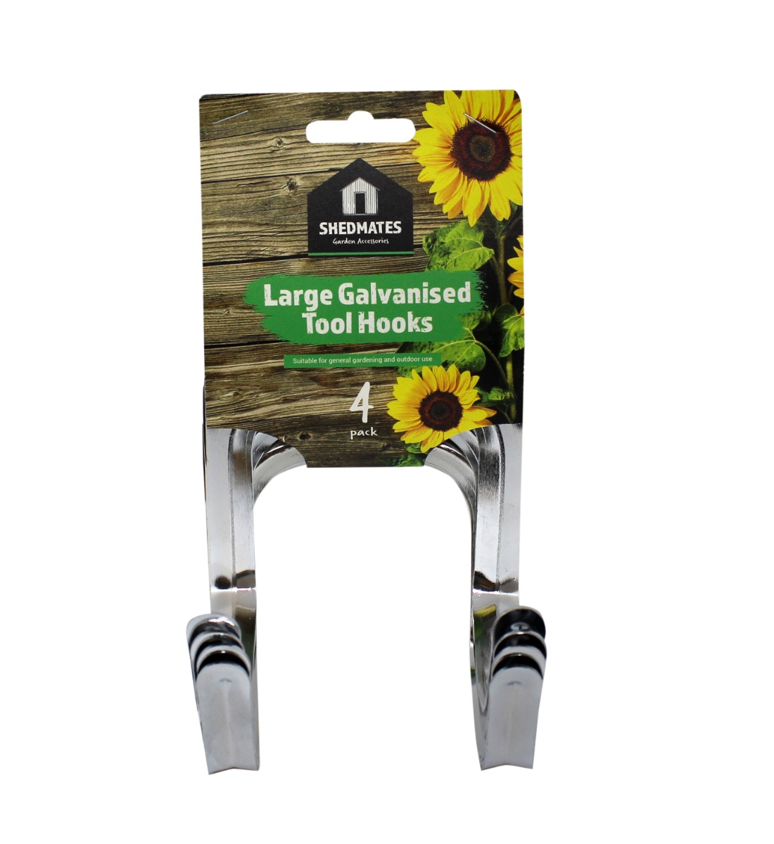 Large Galvanised Tool Hooks - 4 Pack