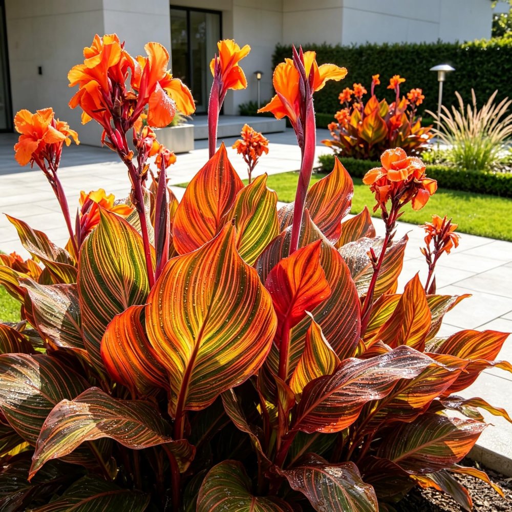 Canna Durban - Amazing Multicolour Foliage - Tropicanna Canna Plant